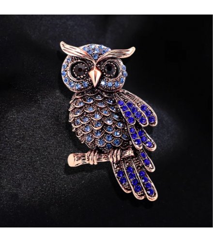 XSB157 - Blue Owl Gem Saree Brooch